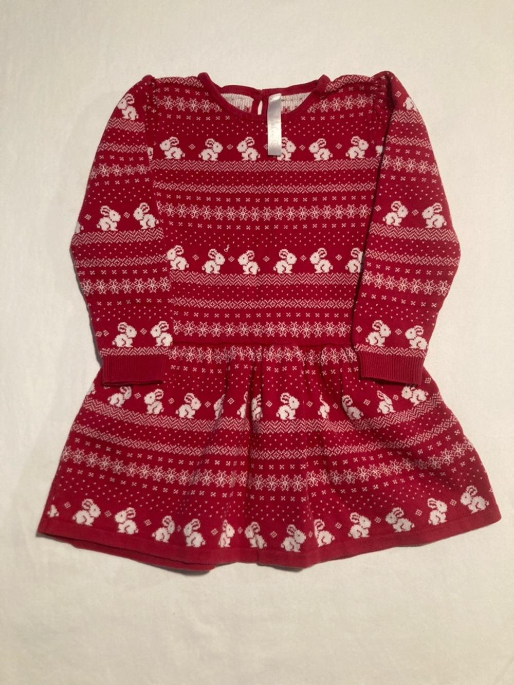 Cherokee Red Knit Holiday Bunny Dress (Item No. D4)